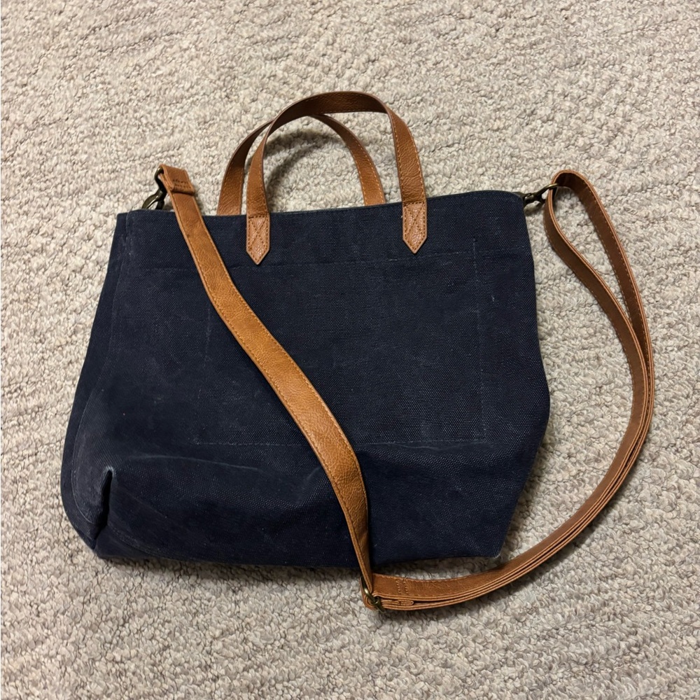 Thirty-One Navy and Brown Tote Bag